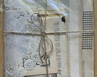 Vintage Book Pages 100 pcs Curated for Junk Journals and Collage, Ephemera, Scrapbooking