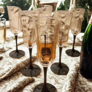 Lot De 10 Coupes Luminarc France – Verre Fumé – Apéro Chic – Occasion Bon état