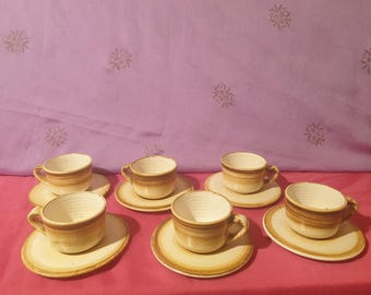 6 tazze e piattini vintage Longchamp France