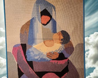 Large Maternity tapestry signed Toffoli