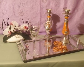 Minimalist Modernist Mirrored Art Deco Serving Tray