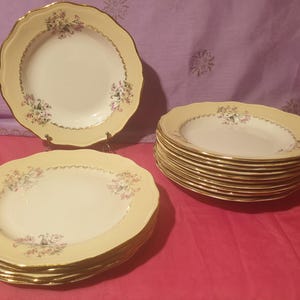 Deep plates for soups or salads and semi-porcelain flat plates l Amandinoise model Paola