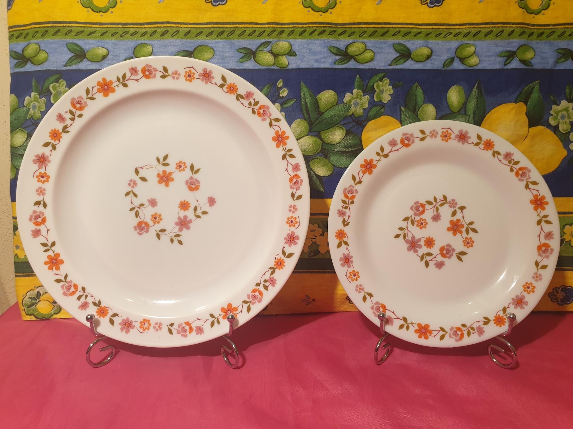 Vaisselle Vintage ... ASSIETTES et PLATS de SERVICE Arcopal *Scania