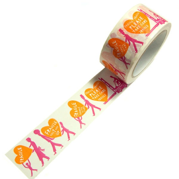 Two Colour Fragile tape (Pink and Orange)