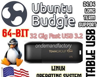 Ubuntu Budgie 24.04 Long Term Support Linux OS Dvd or Usb Live Boot NEW!