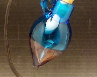 Handmade Lampwork Glass Focal Pendant Handblown Vessel by Jessica Powers SRA