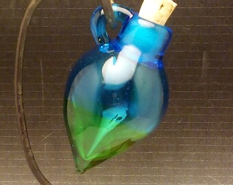 Handmade Lampwork Glass Focal Pendant Handblown Vessel by Jessica Powers SRA