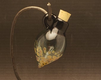 Handmade Lampwork Glass Frit Focal Pendant Handblown Vessel by Jessica Powers SRA