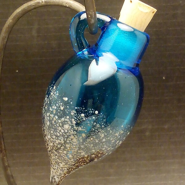 Handmade Lampwork Glass Frit Focal Pendant Handblown Vessel by Jessica Powers SRA