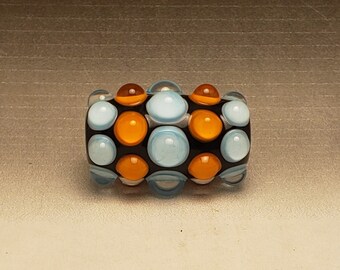 Handmade Lampwork Glass Dot Focal Bead by Jessica Powers SRA