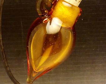 Handmade Lampwork Glass Focal Pendant Handblown Vessel by Jessica Powers SRA