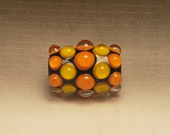 Handmade Lampwork Glass Dot Focal Bead by Jessica Powers SRA