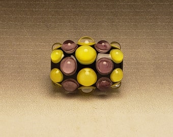 Handmade Lampwork Glass Dot Focal Bead by Jessica Powers SRA