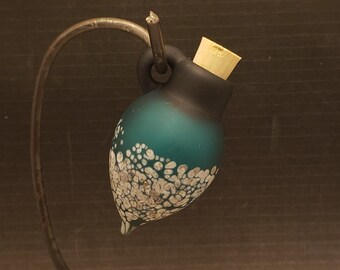 Handmade Lampwork Glass ETCHED Frit Focal Pendant Handblown Vessel by Jessica Powers SRA