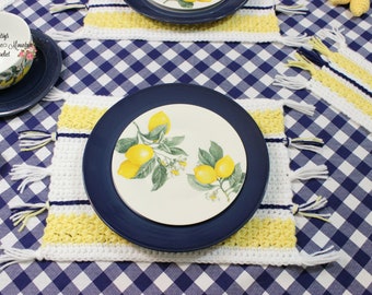 Lemon Farmhouse Placemat Crochet Pattern: Easy Summer Decor (PDF Pattern)