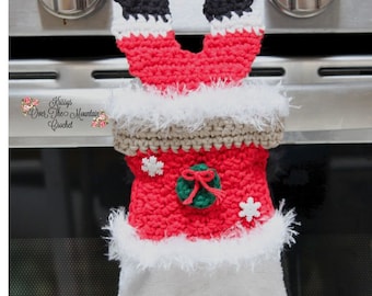 Santa Towel Topper Crochet Pattern - Crochet Gift Card Holdeer - Christmas Ornament - Santa Pants - Children Friend Christmas Gift
