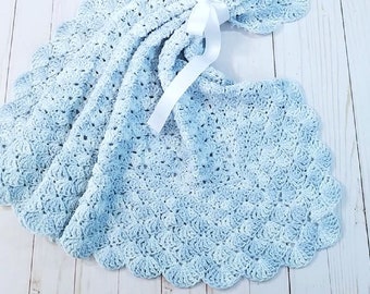 Easy Crochet Baby Blanket Pattern - Cotton Soft Squishy - Baby Shower Gift - Row By Row Charts - Baby Afghan or Lap Throw - Lovely Border