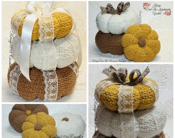 Big Crochet Pumpkin Pattern - Pumpkin Tower - Chart - Photo Tutorial - 3 Sizes - KrissysOverTheMountainCrochet