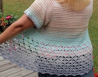 Cardigan Crochet Pattern - Morning On The Beach Sweater - Womens Fashion - Charts Included  XS thru 5x Sizes - PDF