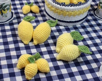 4 Sizes of Lemon Crochet Patterns - Large & Smaller - Farmhouse Decor - Country Home Decorations - Summer -- Coordinates w/Towel Topper