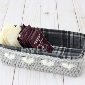 Tea Bag Basket Crochet Pattern: Easy Heart Stitch (PDF Pattern)