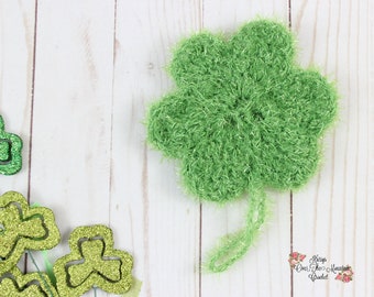 Shamrock Scrubby Crochet Pattern - Fun Gift - St. Patrick's Day - Kitchen Cleaning And Decor - Crochet Washcloth - Bathroom Cleaning