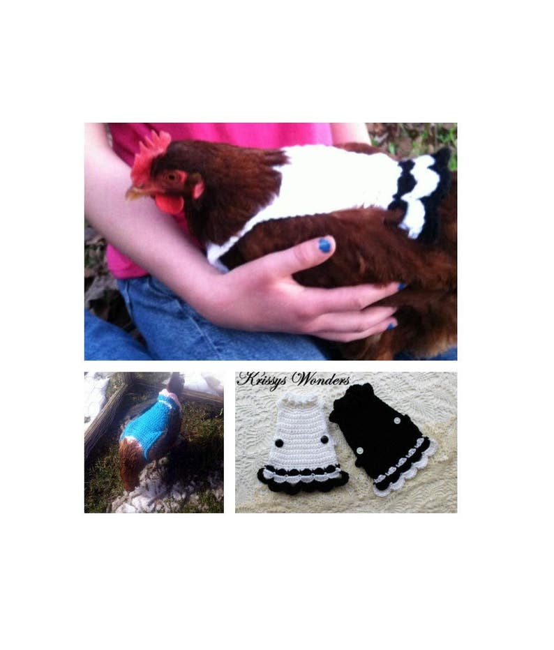 Ebook Chicken Sweater Crochet Patterns Ebook Chicken Saddle Flouncy Chicken Sweater Schoolgirl Chicken Sweater image 2