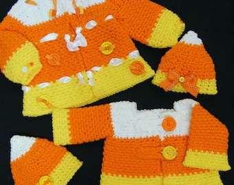 Candy Corn Crochet Hat and Sweater Patterns: Baby Infant Children (Ebook)
