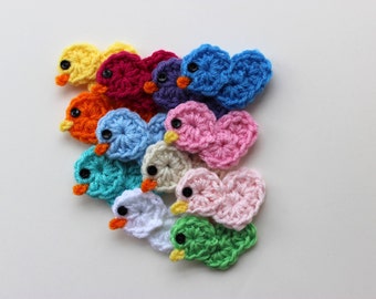 Crochet Rubber Ducky Applique Little Chicken Crochet Pattern Easy Picture Tutorial  No. 89