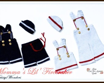 Sailor Crochet Patterns: Baby Nautical Outfit Ebook Bundle - Sailor Hat - Sailor Pants  Sailor Dress - PDF Pattern