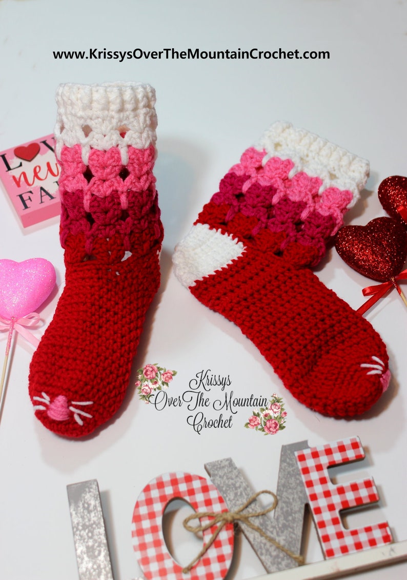 Crochet Sock Pattern Kitty Cat Sock 2t4t Children Adult Etsy