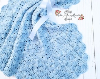 Crochet Baby Blanket Pattern: Easy Shell Stitch, Cotton Afghan (PDF Pattern)