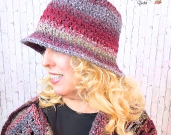 Bucket Hat Crochet Pattern - Chunky Yarn No.5 - Instant Download Beginner-Friendly - Trending Fall & Winter Fashion - Fun Gift - Crushable