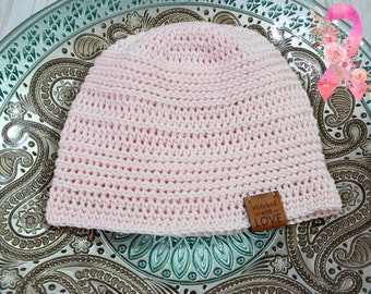 Simple Ridge Chemo Cap Crochet Pattern - Easy Soft Beanie - Cancer or Alopecia Victims - Breast Cancer Awareness - PDF Pattern