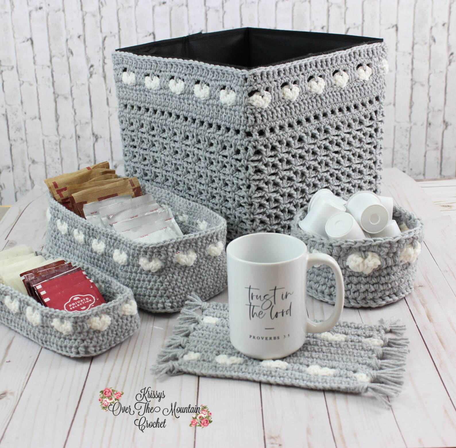 Tea Bag Basket Crochet Pattern Easy Pattern With A Heart Etsy