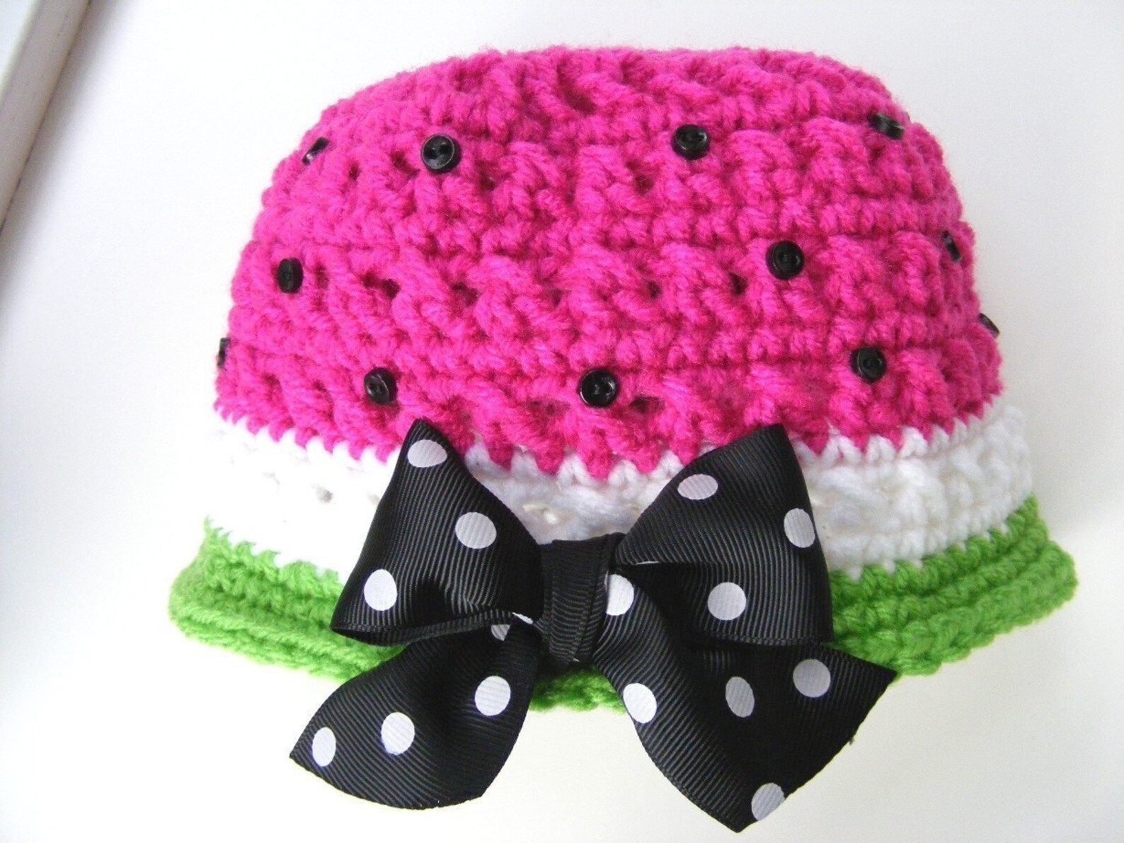 Crochet Hat Pattern Watermelon Bucket Hat Newborn to Adult Etsy