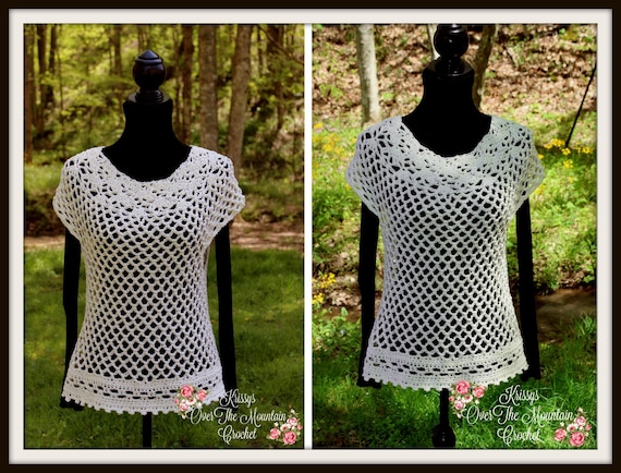 S ML XL Plus Maternity Instruction Casual Summer Spring Fall Fashion Lacey Beach Swimsuit Cover Up Lace Tunic Dress Crochet Pattern