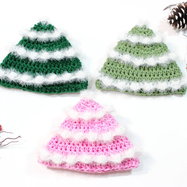 Crochet Pattern Dishcloth Scrubby -Christmas Tree Pot Scrubber - Organic Kitchen Dishrag Holiday Decor - Quick Friend Gift - Fast and Fun