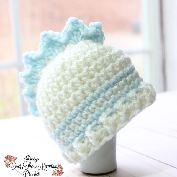 Preemie Crochet Hat with Dinosaur Spikes - Micro Preeme & Newborn Sizes - Easy   Fast Whimsical NICU Donation Hat