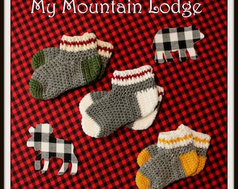 Easy Sock Crochet Pattern - Ladies - Women's - Lumber Jack Socks - Sock Monkey