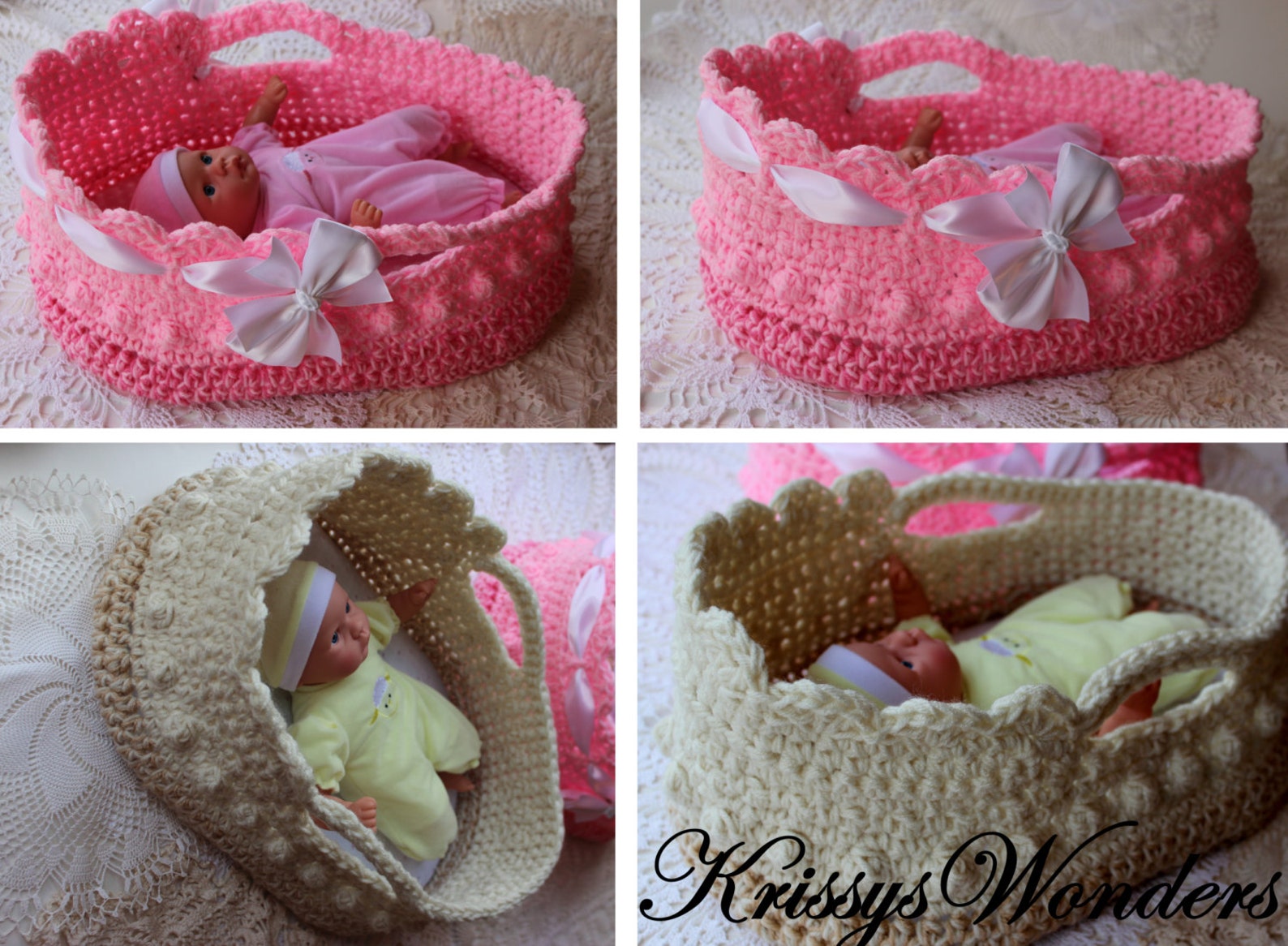 Crochet Moses Basket Doll Carrier Crochet Pattern 1216 Etsy