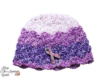 Soft Chemo Cap Crochet Pattern - 3 Brim Options, Child to XL - PDF Pattern