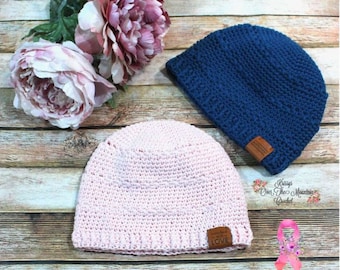 Crochet Chemo Cap Pattern - Soft Beanie Toque (PDF Pattern)