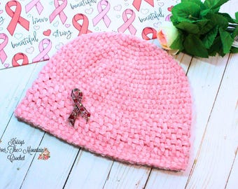 Just Chenille Chemo Cap Crochet Pattern - Soft Cozy Hat - 3 Adult Sizes - Cancer Care Gift - Instant PDF - Warm Beanie