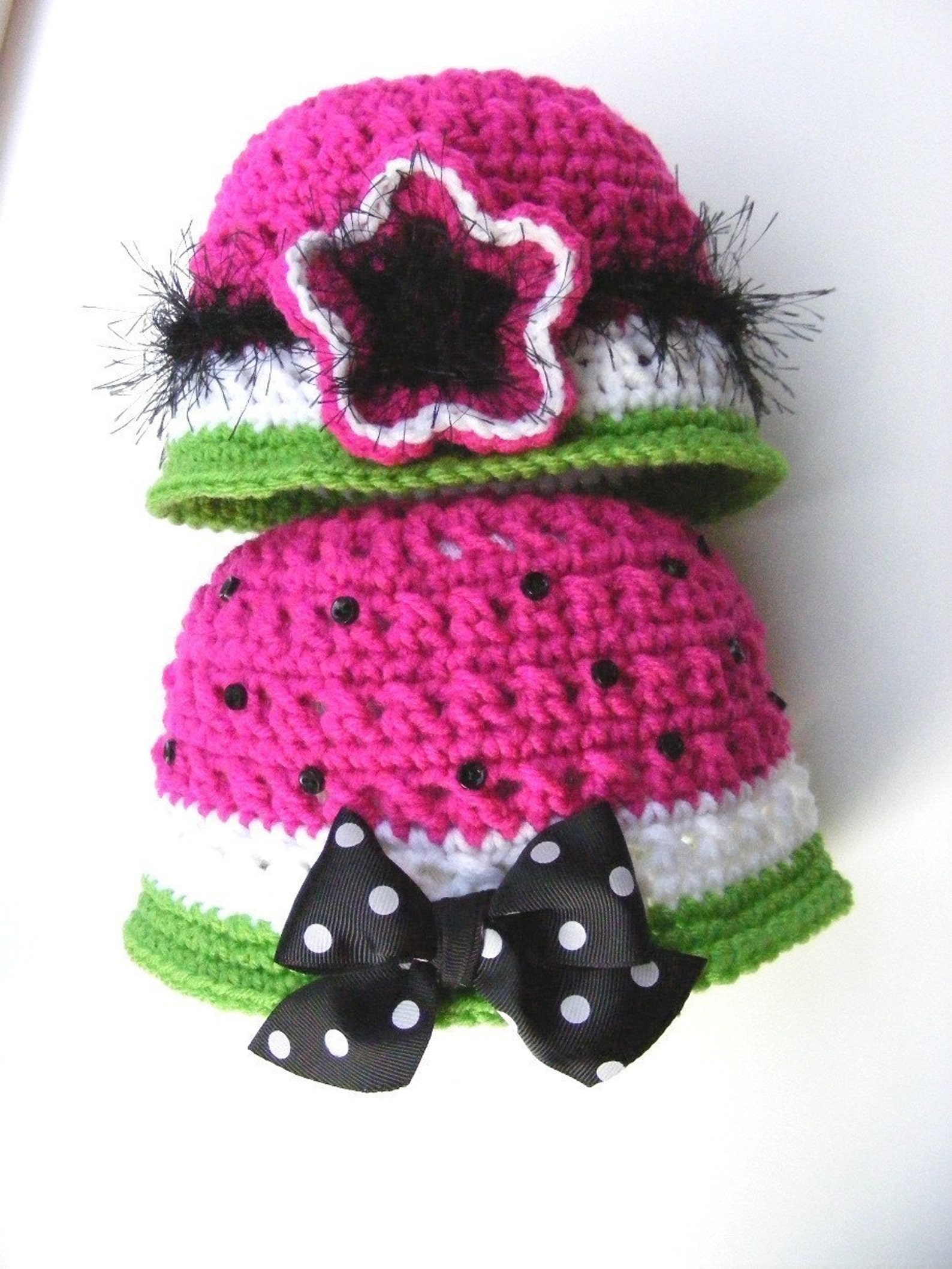Crochet Hat Pattern Watermelon Bucket Hat Newborn to Adult Etsy