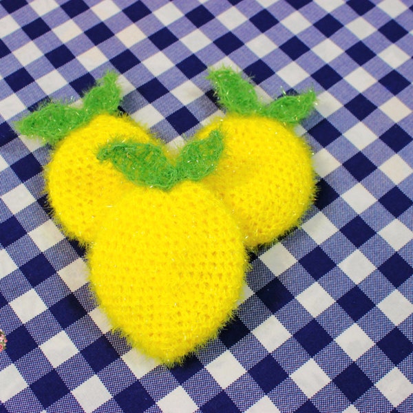 Lemon Scrubby Crochet Pattern - Kitchen Pot Scrubber - Summer Kitchen and Bath Decor - PDF