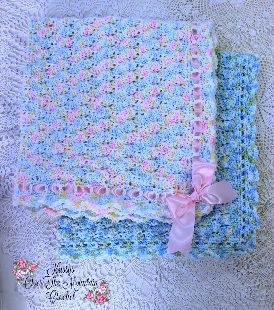 Fast Easy Baby Blanket Crochet Pattern Uses One Ball Bernat Baby Sport Krissysoverthemountaincrochet - Etsy free-patons-color-dipped-top-pattern-yarnspirations