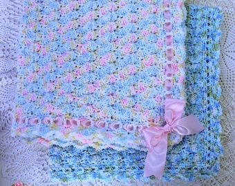 Fast Easy Baby Blanket Crochet Pattern  - Uses One Ball Bernat Baby Sport  - KrissysOverTheMountainCrochet