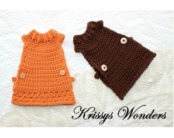 Crochet Pattern - School Girl Chicken Sweater - Crochet Chicken Saddle - Chicken Sweater - Krissys Over The Mountain Crochet