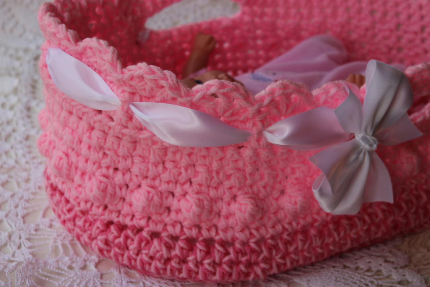 Crochet Moses Basket Doll Carrier Crochet Pattern 1216 Etsy